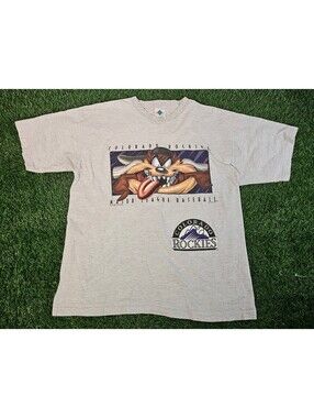 Vintage 1996 Colorado Rockies Taz Baseball T-Shirt XL